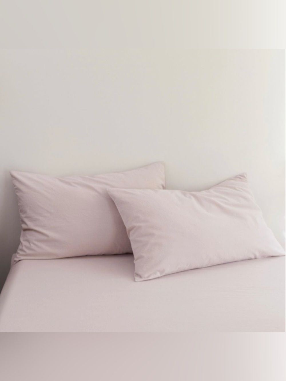 GRAYISH PINK Washed Cotton Linen-Like Feel Pillowcases (2-pack) QUEEN 20x30”